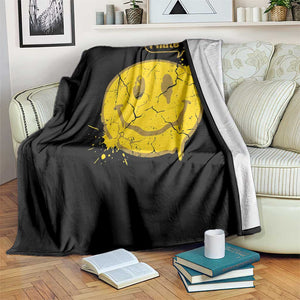 I Hate You Throw Blanket Vintage Yellow Happy Smile Face TS14 Print Your Wear