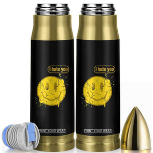 I Hate You Bullet Tumbler Vintage Yellow Happy Smile Face TS14 Black Print Your Wear
