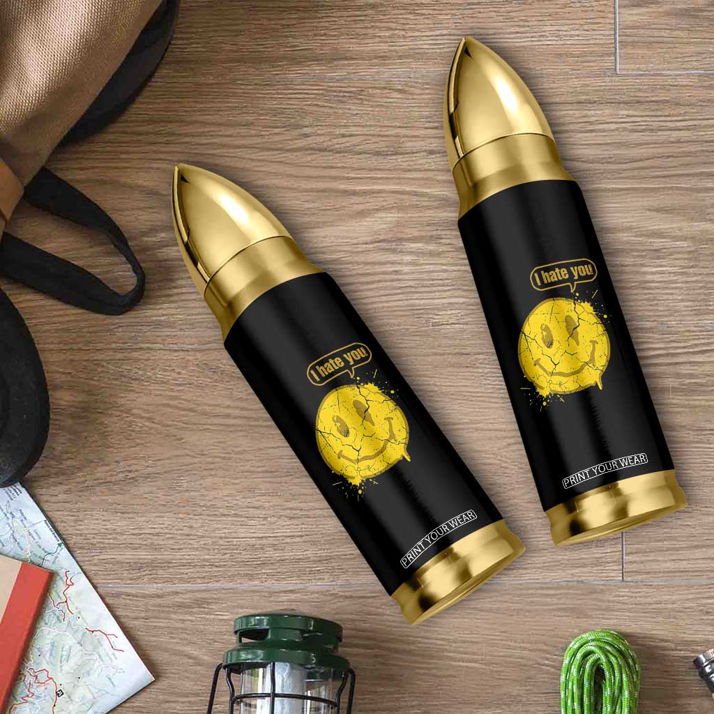I Hate You Bullet Tumbler Vintage Yellow Happy Smile Face TS14 Print Your Wear