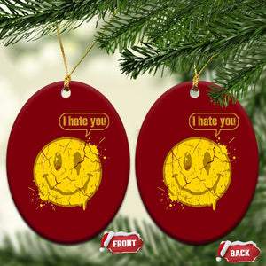 I Hate You Ceramic Ornament Vintage Yellow Happy Smile Face TS14 Print Your Wear
