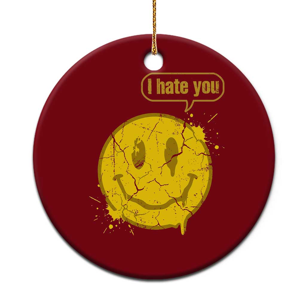 I Hate You Ceramic Ornament Vintage Yellow Happy Smile Face TS14 1pc Red Print Your Wear