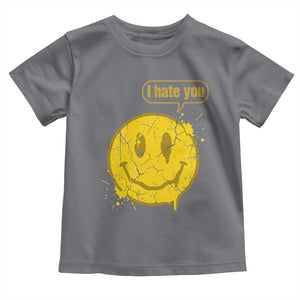 I Hate You Toddler T Shirt Vintage Yellow Happy Smile Face TS14 Charcoal Print Your Wear
