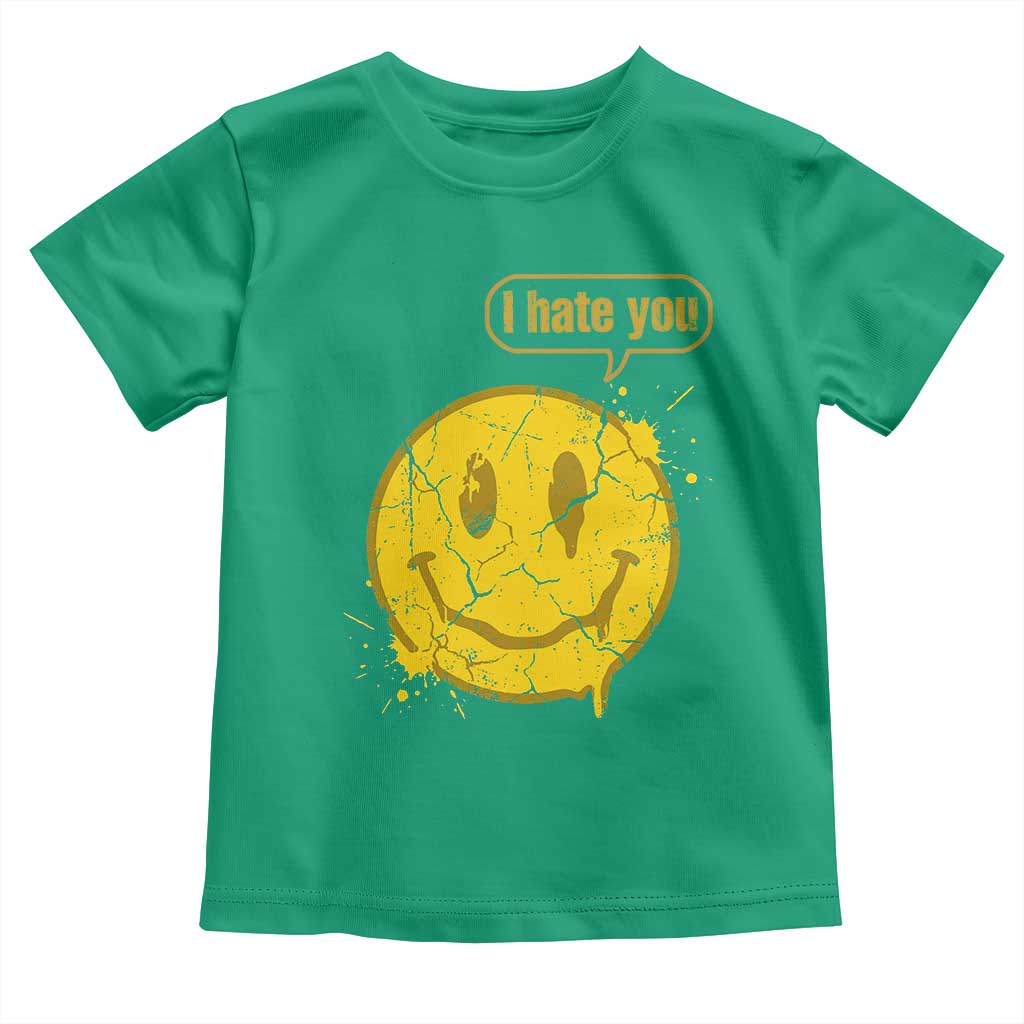 I Hate You Toddler T Shirt Vintage Yellow Happy Smile Face TS14 Irish Green Print Your Wear
