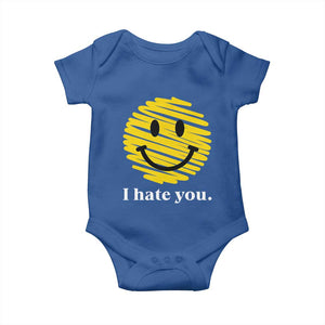 I Hate You Smile Face Meme Baby Onesie Viral Sarcastic Humor TS14 Royal Blue Print Your Wear