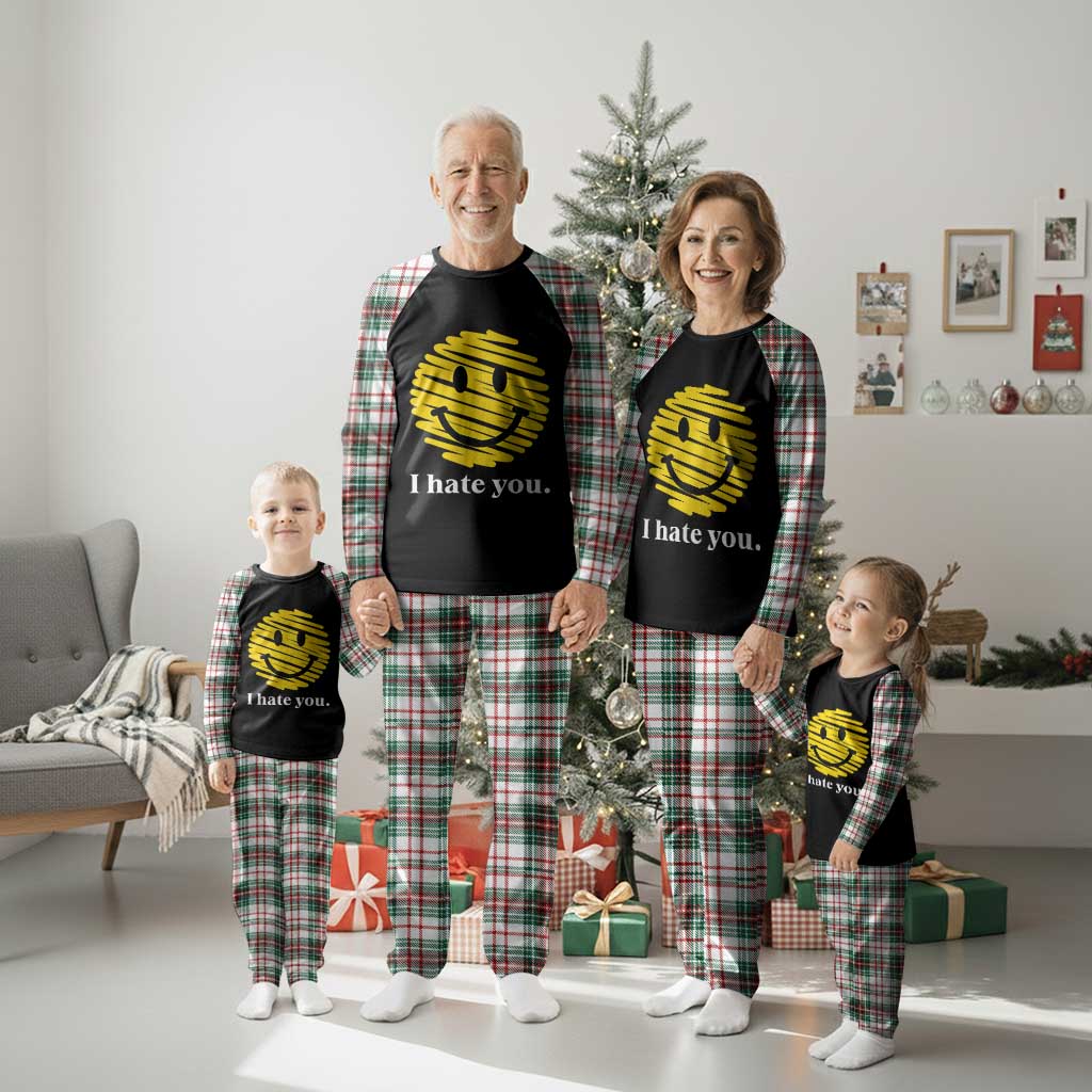 I Hate You Smile Face Meme Plaid Pajama Set Viral Sarcastic Humor TS14 Christmas Plaid Print Your Wear