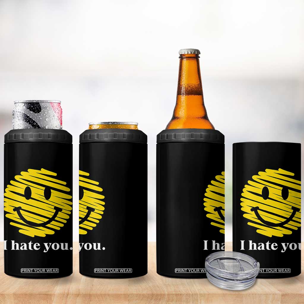 I Hate You Smile Face Meme 4 in 1 Can Cooler Tumbler Viral Sarcastic Humor TS14 Print Your Wear