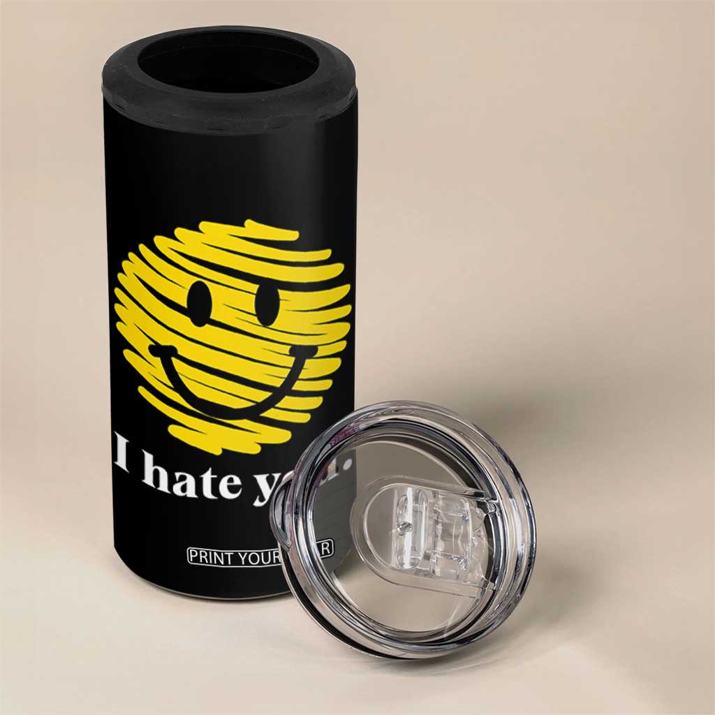 I Hate You Smile Face Meme 4 in 1 Can Cooler Tumbler Viral Sarcastic Humor TS14 Print Your Wear