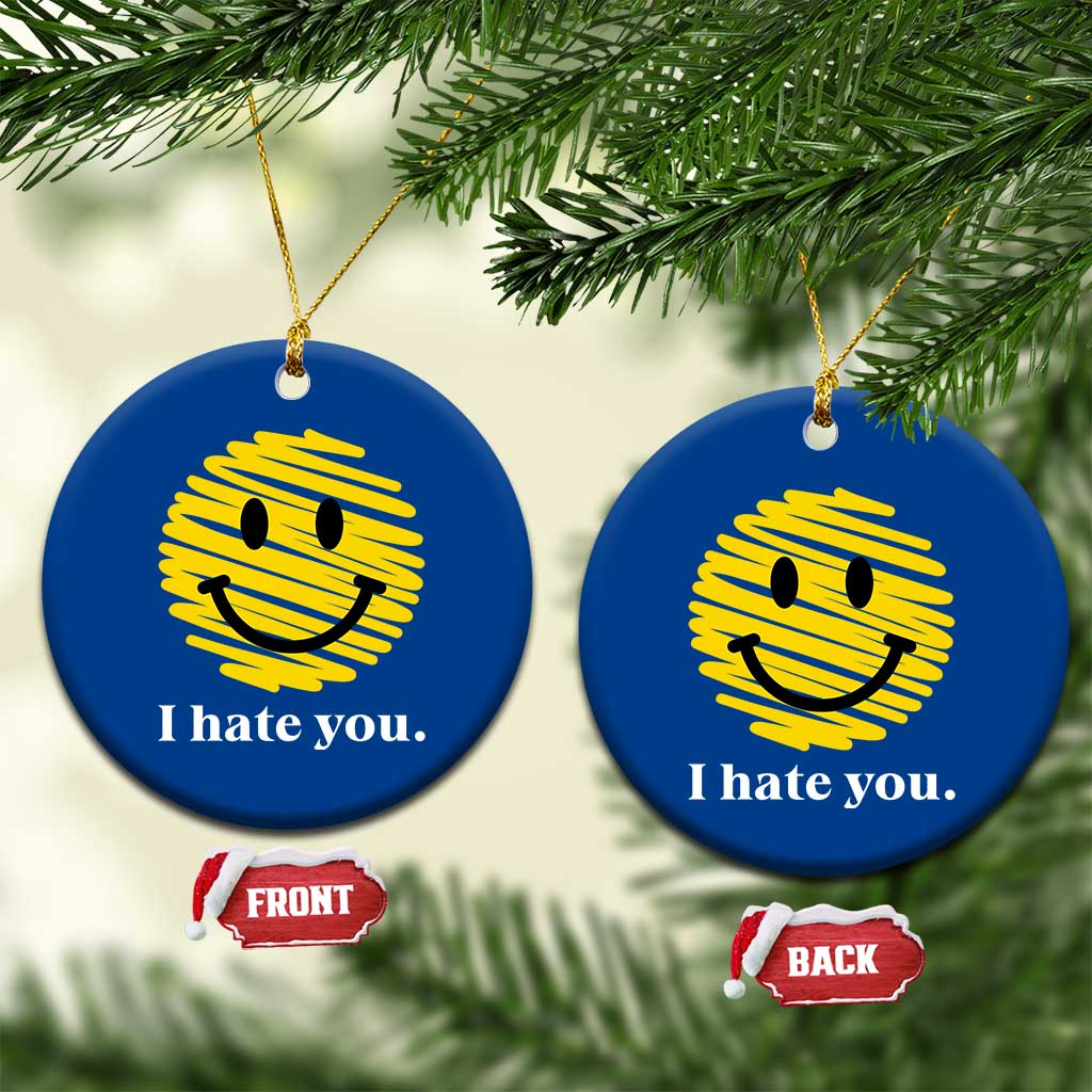 I Hate You Smile Face Meme Ceramic Ornament Viral Sarcastic Humor TS14 1pc Blue Print Your Wear