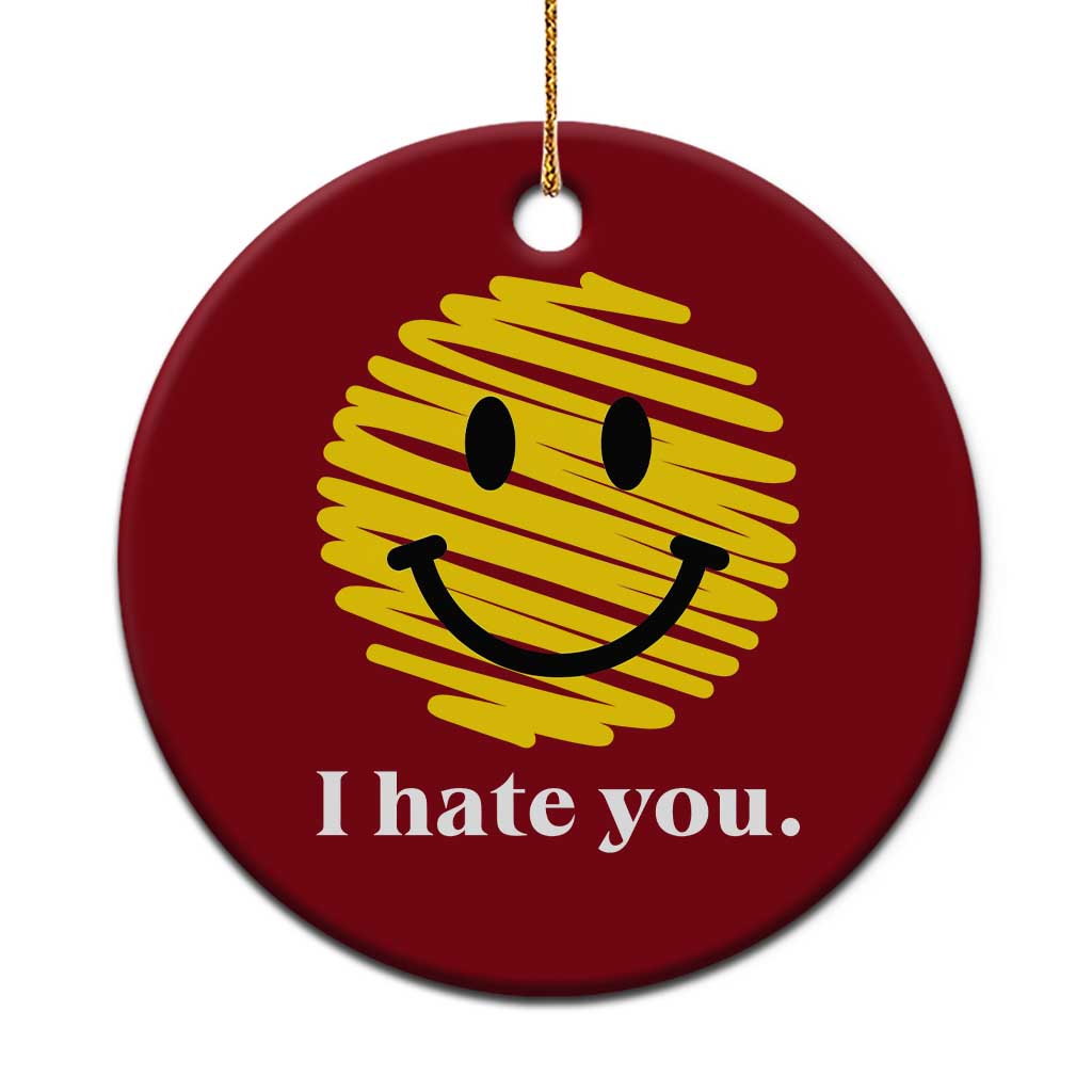 I Hate You Smile Face Meme Ceramic Ornament Viral Sarcastic Humor TS14 1pc Red Print Your Wear