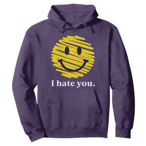 I Hate You Smile Face Meme Hoodie Viral Sarcastic Humor TS14 Purple Print Your Wear