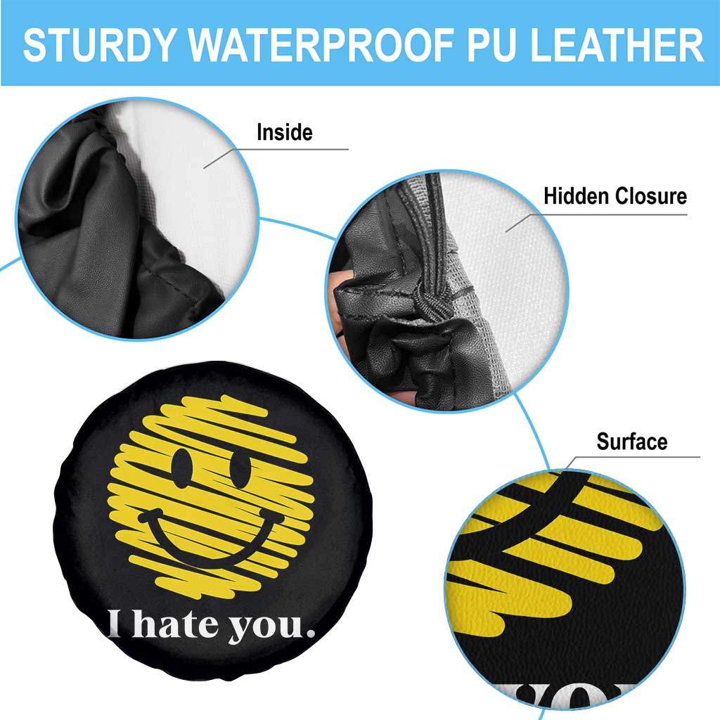 I Hate You Smile Face Meme Spare Tire Cover Viral Sarcastic Humor TS14 Print Your Wear