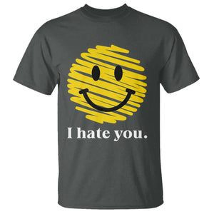 I Hate You Smile Face Meme T Shirt Viral Sarcastic Humor TS14 Dark Heather Print Your Wear
