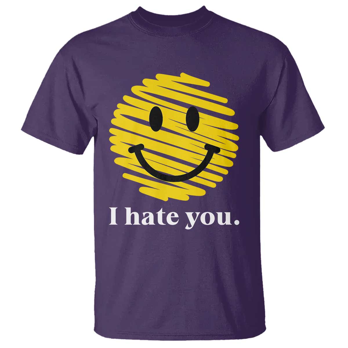 I Hate You Smile Face Meme T Shirt Viral Sarcastic Humor TS14 Purple Print Your Wear