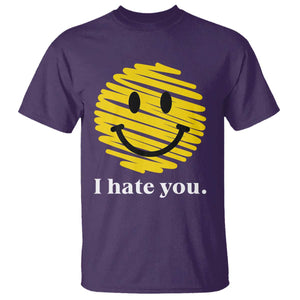 I Hate You Smile Face Meme T Shirt Viral Sarcastic Humor TS14 Purple Print Your Wear