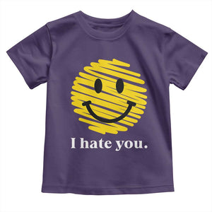 I Hate You Smile Face Meme Toddler T Shirt Viral Sarcastic Humor TS14 Purple Print Your Wear