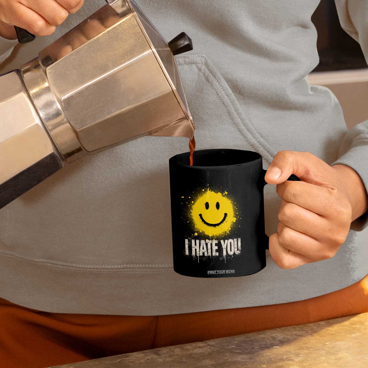 I Hate You Smile Face Coffee Mug Funny Sarcastic Meme TS14 Print Your Wear