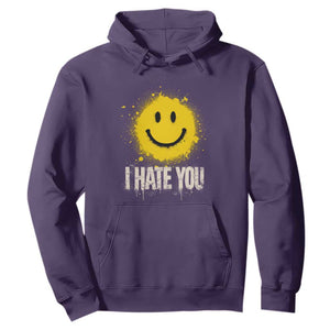 I Hate You Smile Face Hoodie Funny Sarcastic Meme TS14 Purple Print Your Wear