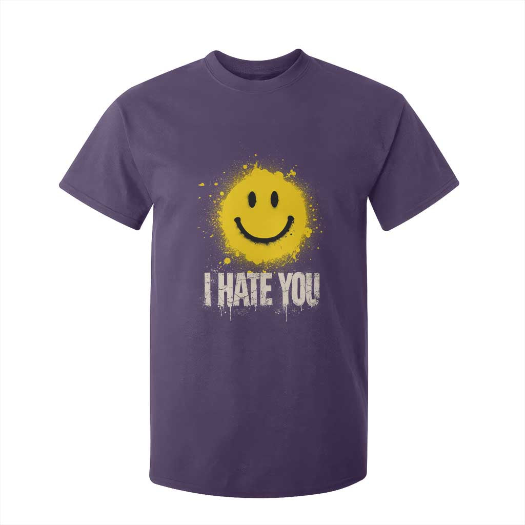 I Hate You Smile Face T Shirt For Kid Funny Sarcastic Meme TS14 Purple Print Your Wear