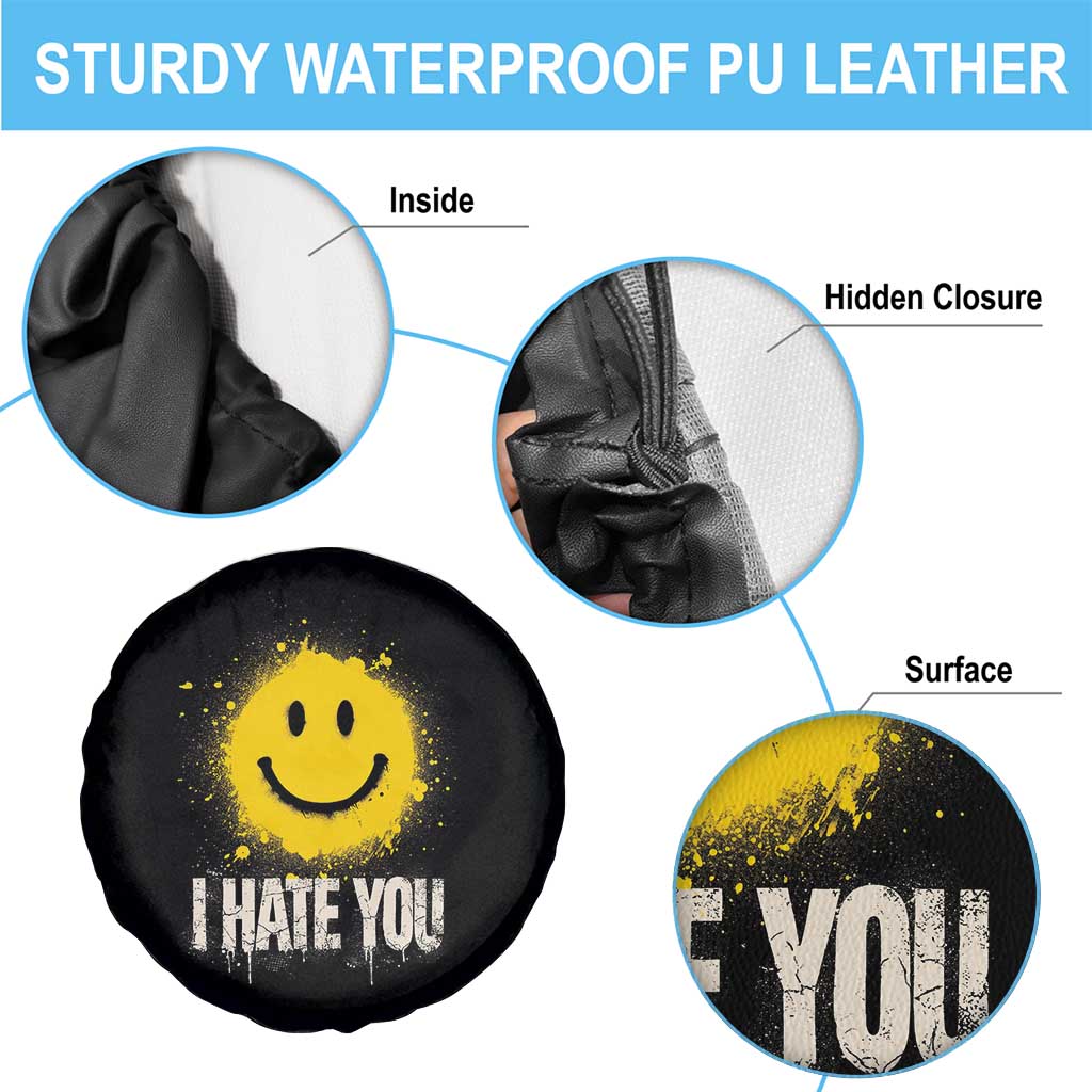 I Hate You Smile Face Spare Tire Cover Funny Sarcastic Meme TS14 Print Your Wear
