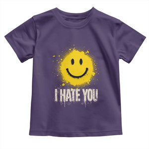 I Hate You Smile Face Toddler T Shirt Funny Sarcastic Meme TS14 Purple Print Your Wear