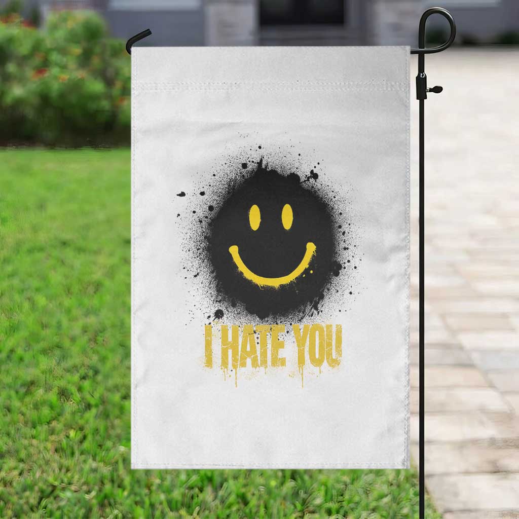 I Hate You Garden Flag Funny Smile Face Emoticon Meme TS14 Print Your Wear