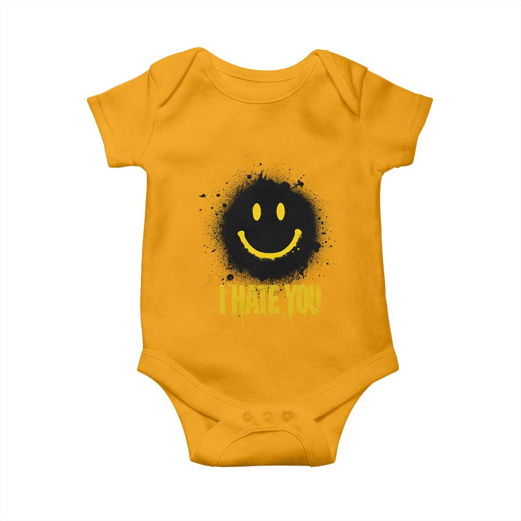 I Hate You Baby Onesie Funny Smile Face Emoticon Meme TS14 Gold Print Your Wear