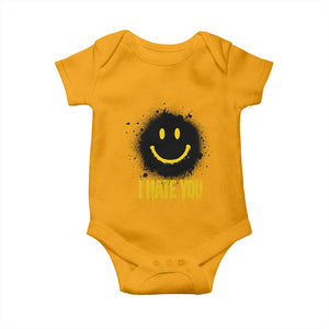 I Hate You Baby Onesie Funny Smile Face Emoticon Meme TS14 Gold Print Your Wear