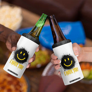I Hate You 4 in 1 Can Cooler Tumbler Funny Smile Face Emoticon Meme TS14 Print Your Wear