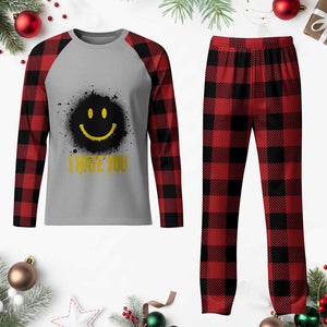 I Hate You Plaid Pajama Set Funny Smile Face Emoticon Meme TS14 Buffalo Plaid Print Your Wear