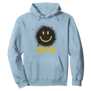 I Hate You Hoodie Funny Smile Face Emoticon Meme TS14 Light Blue Print Your Wear