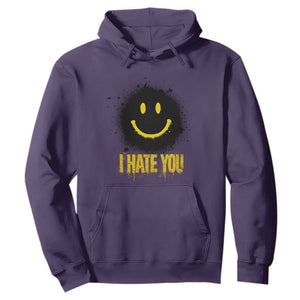 I Hate You Hoodie Funny Smile Face Emoticon Meme TS14 Purple Print Your Wear