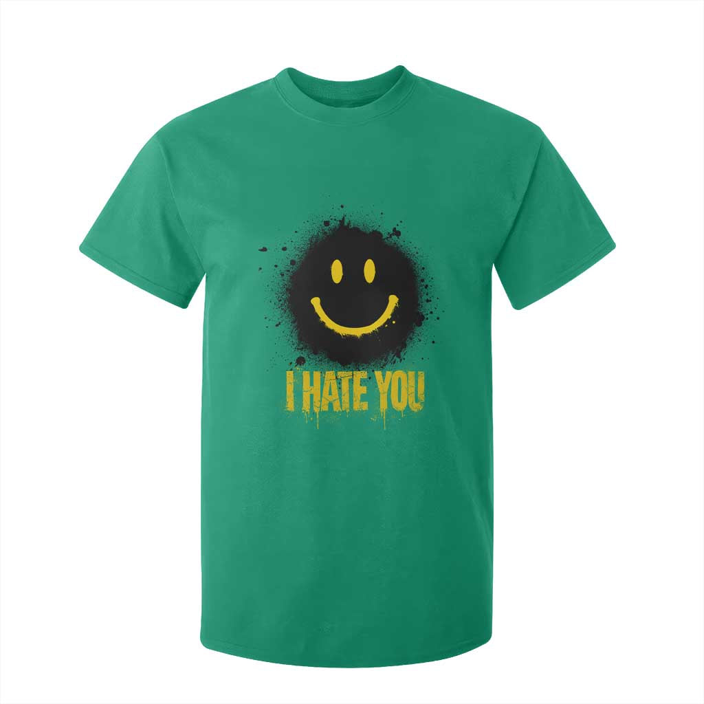 I Hate You T Shirt For Kid Funny Smile Face Emoticon Meme TS14 Irish Green Print Your Wear