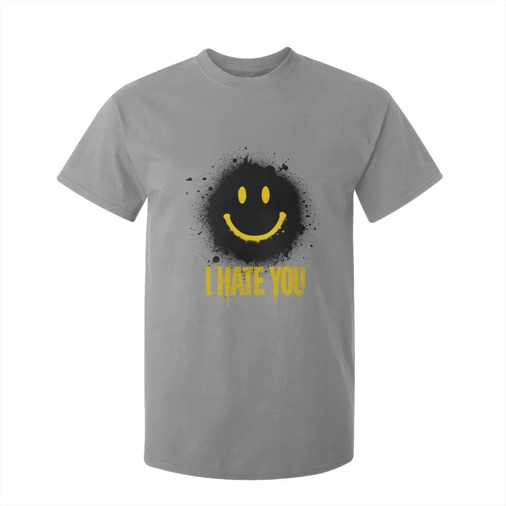 I Hate You T Shirt For Kid Funny Smile Face Emoticon Meme TS14 Sport Gray Print Your Wear