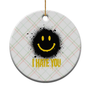 I Hate You Ceramic Ornament Funny Smile Face Emoticon Meme TS14 1pc Christmas Plaid Print Your Wear