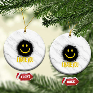 I Hate You Ceramic Ornament Funny Smile Face Emoticon Meme TS14 1pc White Marble Print Your Wear