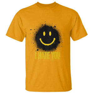 I Hate You T Shirt Funny Smile Face Emoticon Meme TS14 Gold Print Your Wear