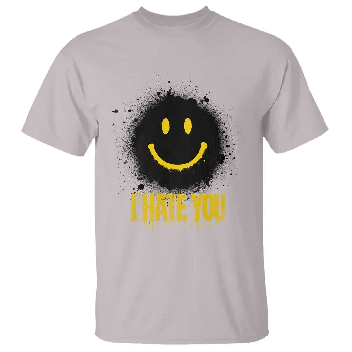 I Hate You T Shirt Funny Smile Face Emoticon Meme TS14 Ice Gray Print Your Wear