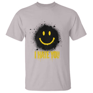 I Hate You T Shirt Funny Smile Face Emoticon Meme TS14 Ice Gray Print Your Wear