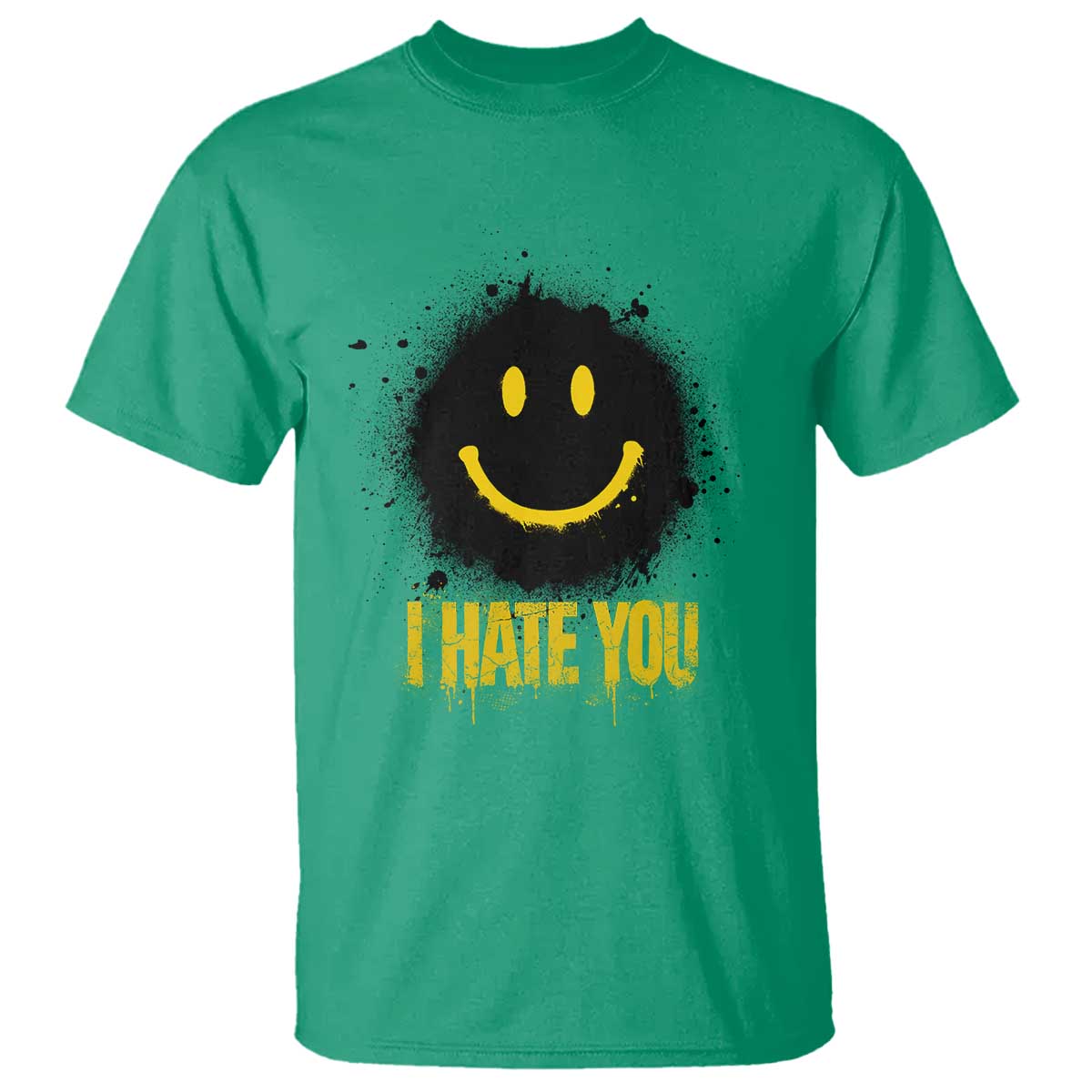 I Hate You T Shirt Funny Smile Face Emoticon Meme TS14 Irish Green Print Your Wear