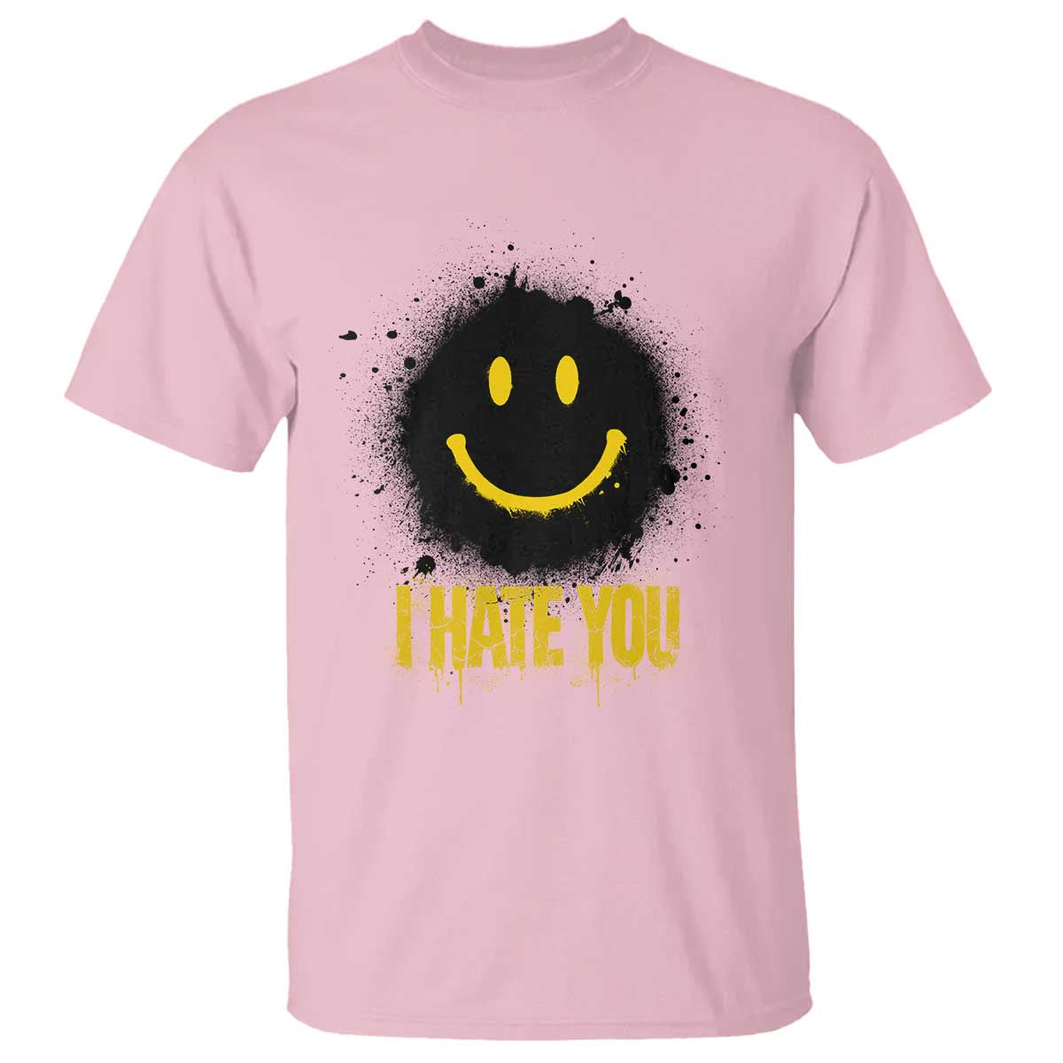 I Hate You T Shirt Funny Smile Face Emoticon Meme TS14 Light Pink Print Your Wear