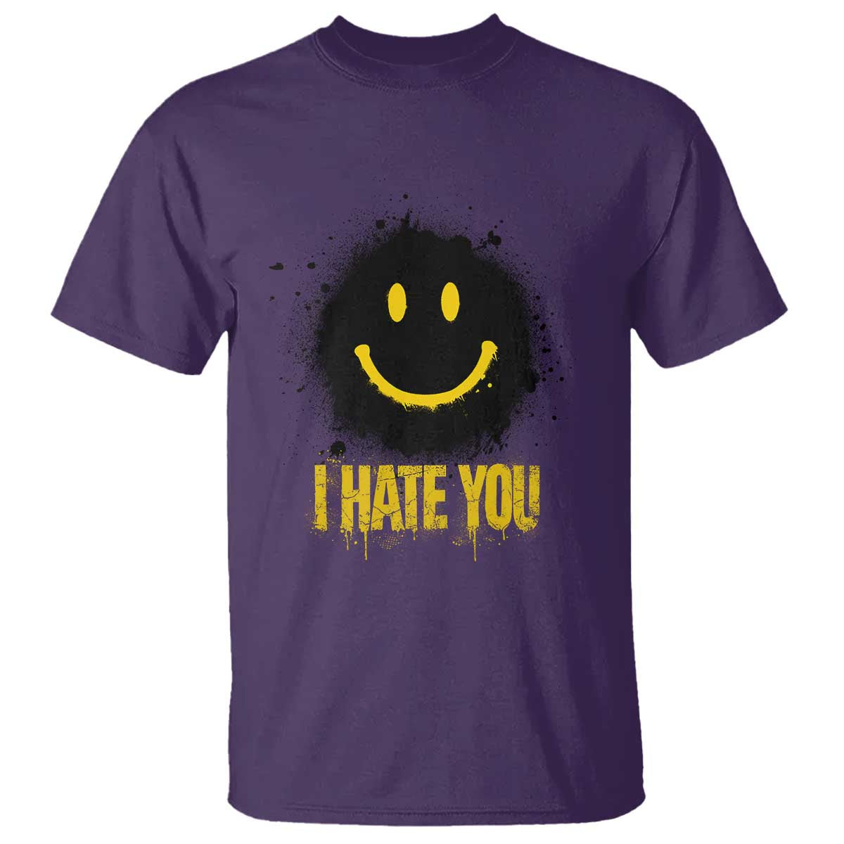 I Hate You T Shirt Funny Smile Face Emoticon Meme TS14 Purple Print Your Wear