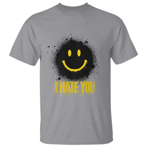 I Hate You T Shirt Funny Smile Face Emoticon Meme TS14 Sport Gray Print Your Wear