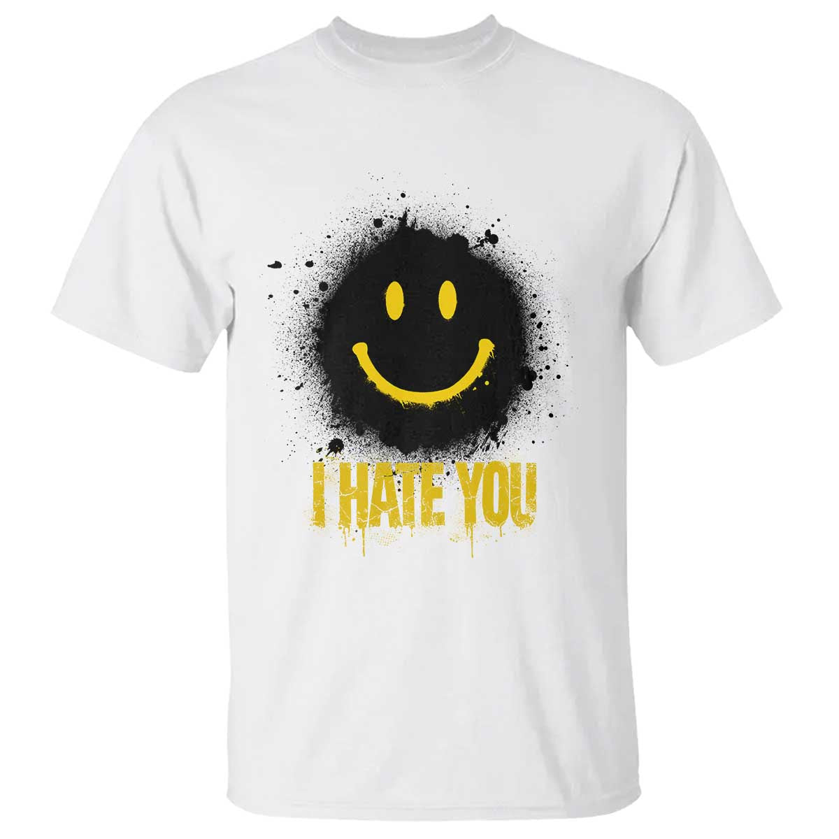 I Hate You T Shirt Funny Smile Face Emoticon Meme TS14 White Print Your Wear