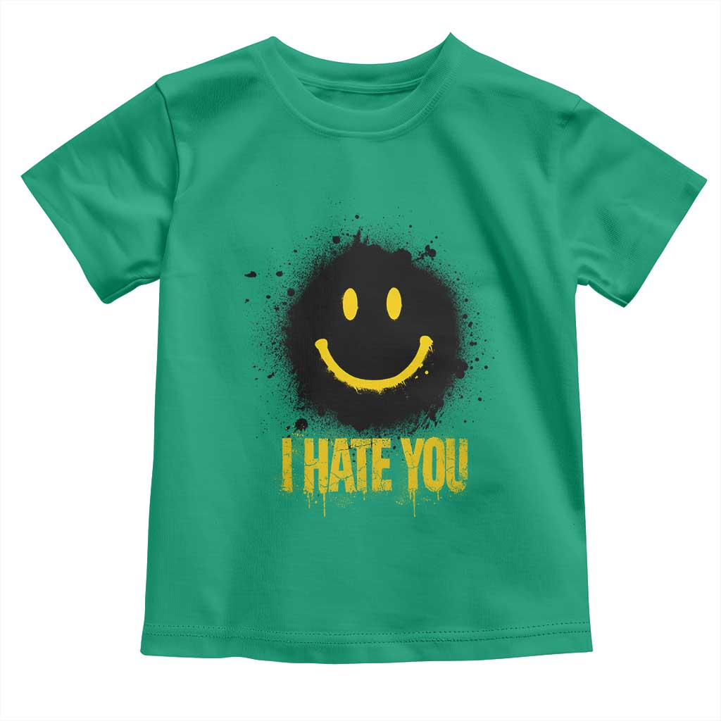 I Hate You Toddler T Shirt Funny Smile Face Emoticon Meme TS14 Irish Green Print Your Wear