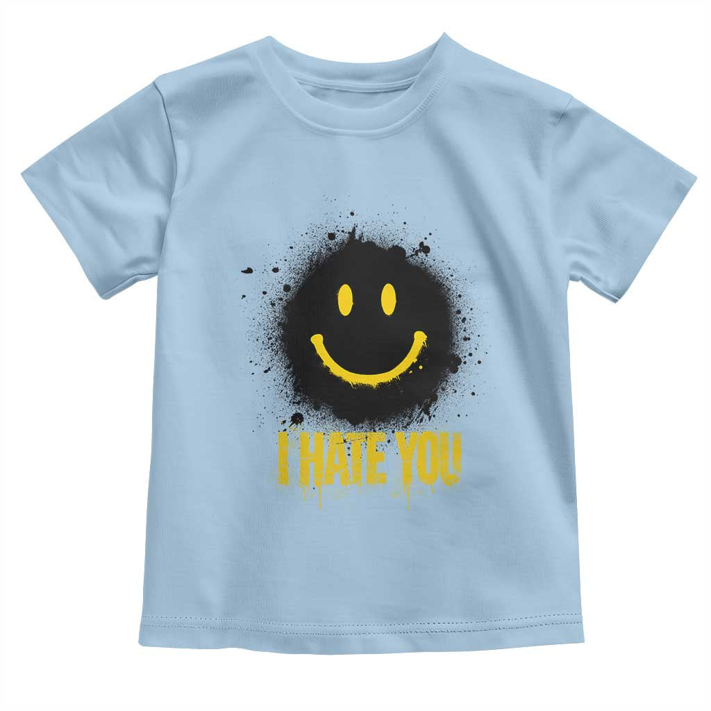 I Hate You Toddler T Shirt Funny Smile Face Emoticon Meme TS14 Light Blue Print Your Wear