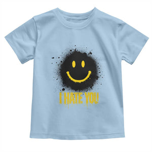 I Hate You Toddler T Shirt Funny Smile Face Emoticon Meme TS14 Light Blue Print Your Wear