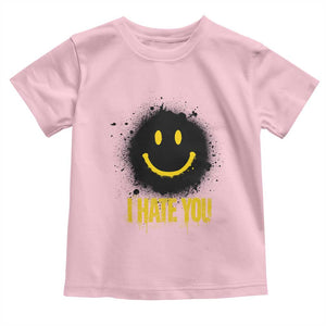 I Hate You Toddler T Shirt Funny Smile Face Emoticon Meme TS14 Light Pink Print Your Wear
