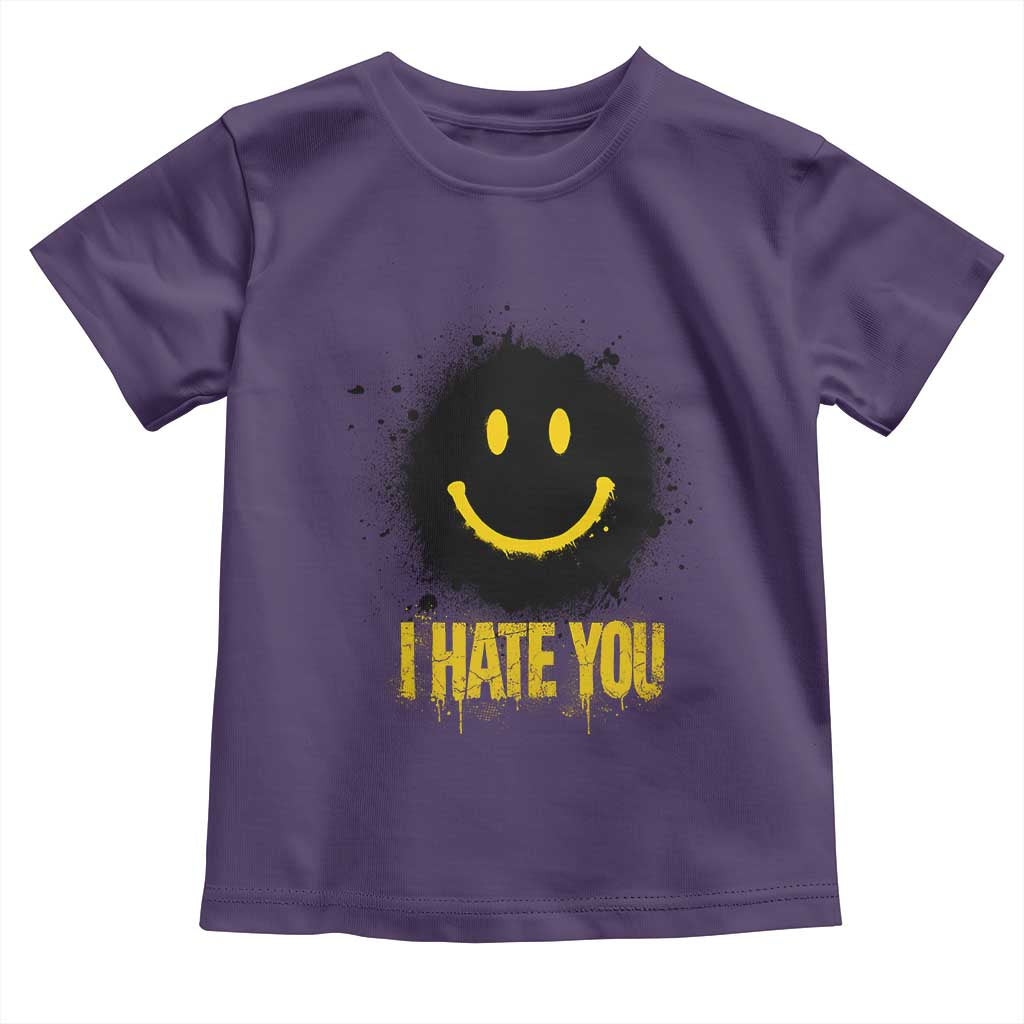 I Hate You Toddler T Shirt Funny Smile Face Emoticon Meme TS14 Purple Print Your Wear