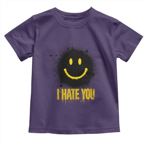 I Hate You Toddler T Shirt Funny Smile Face Emoticon Meme TS14 Purple Print Your Wear