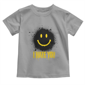 I Hate You Toddler T Shirt Funny Smile Face Emoticon Meme TS14 Sport Gray Print Your Wear